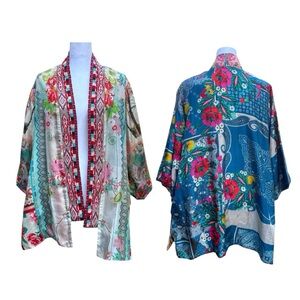 EUC Johnny Was Reversable  Floral Kimono Cardigan